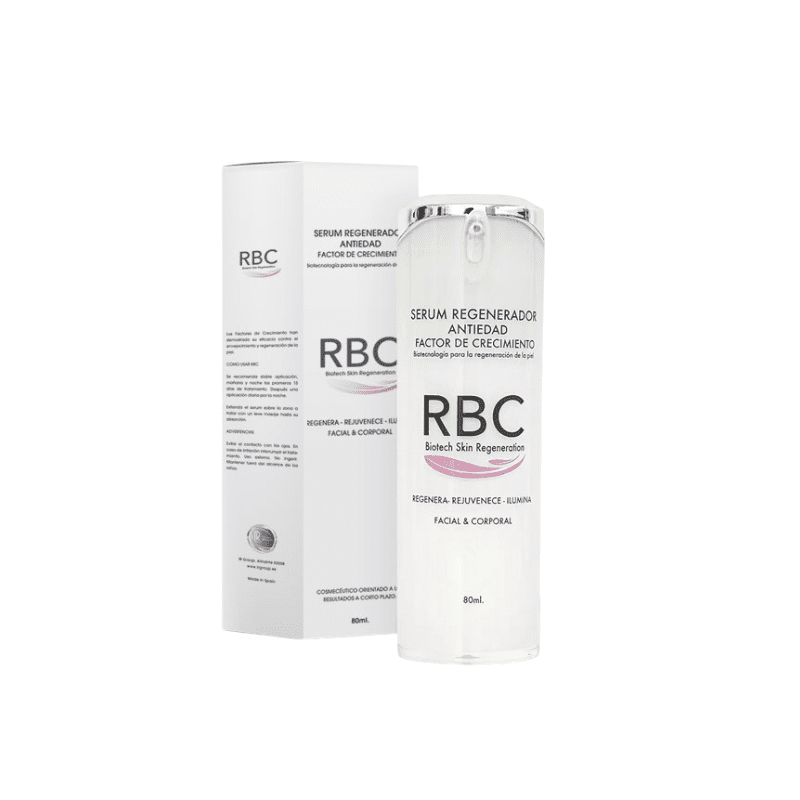 Sérum Regenerador Antiedad RBC 80ml con EGF, TGF-β2 y ácido hialurónico