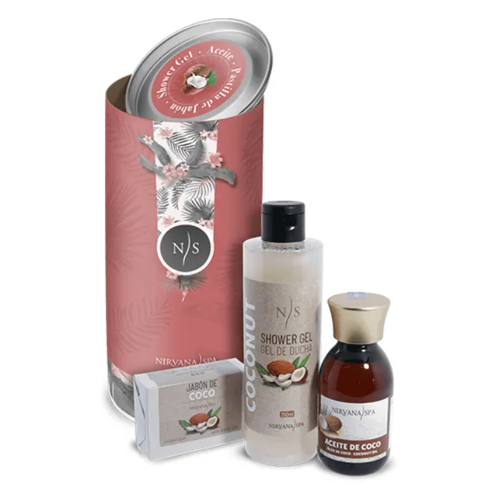 Pack Experiencia Cocoterapia Nirvana Spa con gel, aceite y jabón de coco y vainilla