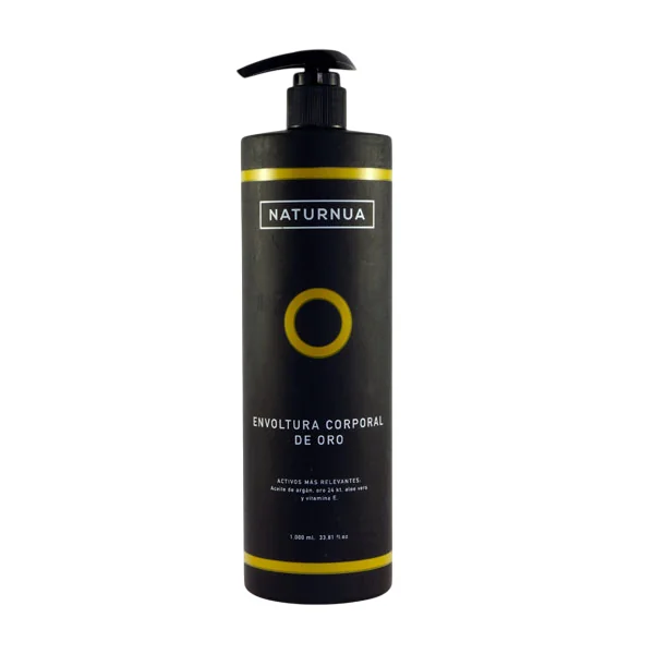 Envoltura corporal de oro Naturnua 1000 ml para tratamientos antiedad profesionales