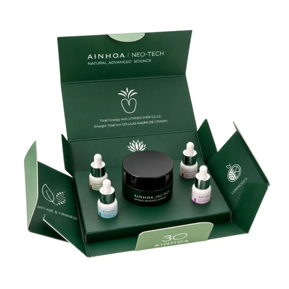 Crema nocturna Neo-Tech Ainhoa y los 4 sérums: Hi-Luronic, Vegan Collagen+, Multivit Glow y Phyto Retin+